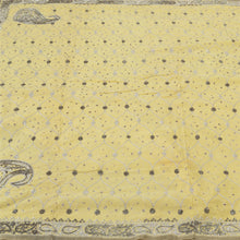 Load image into Gallery viewer, Sanskriti Vintage Heavy Cream Sarees Pure Crepe Silk Hand Beaded Sari Fabric
