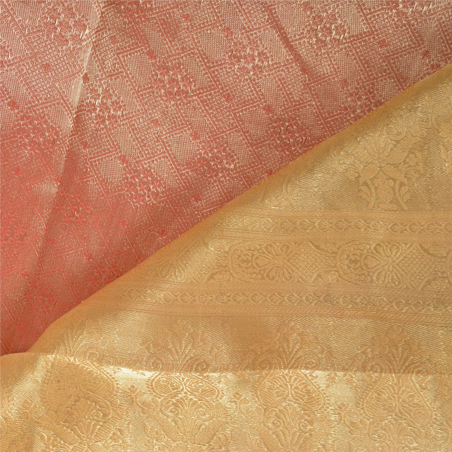 Sanskriti Vintage Mustard Heavy Sarees 100% Pure Silk Woven Brocade Sari Sustainable Fabric
