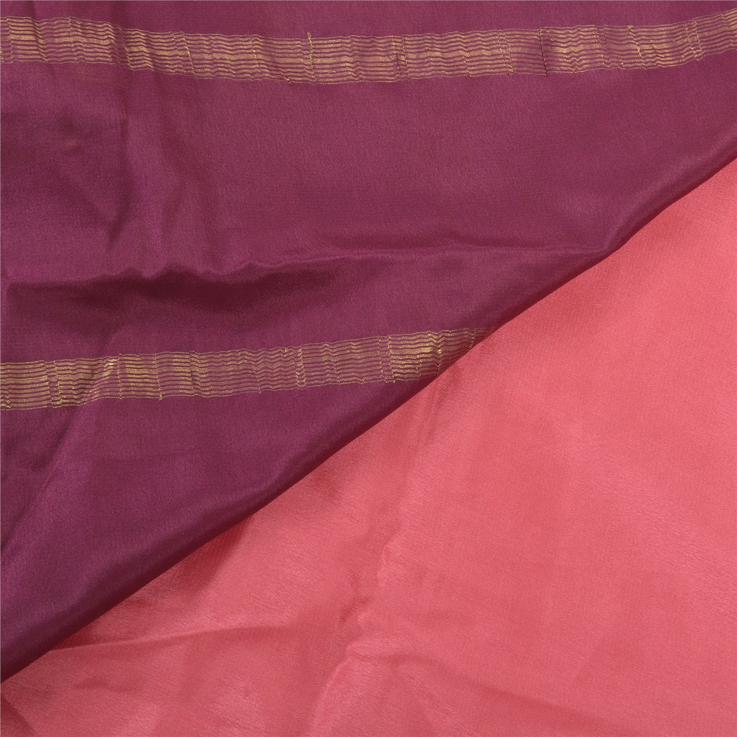Sanskriti Vintage Purple Heavy Saree Pure Satin Silk Banarasi Brocade Sustainable FabricSari