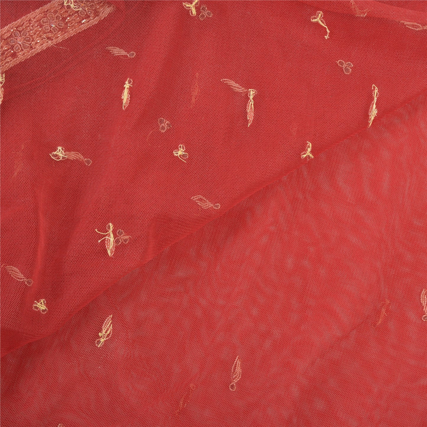 Sanskriti Vintage Heavy Wedding Sarees Net Mesh Hand Beaded Zardozi Sari Sustainable Fabric