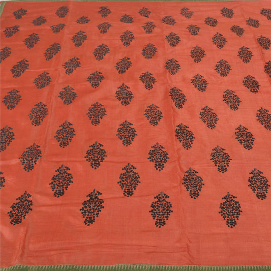Sanskriti Vintage Heavy Sarees 100% Pure Tussar Silk Brasso Sari 5 Yard Sustainable Fabric