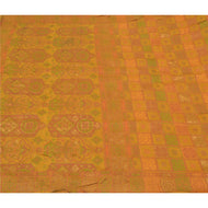 Sanskriti Vintage Mustard Heavy Sarees 100% Pure Silk Woven Tanchoi Sari Fabric