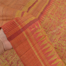 Load image into Gallery viewer, Sanskriti Vintage Cream Heavy Sarees Pure Handloom Silk Printed Sari Fabric
