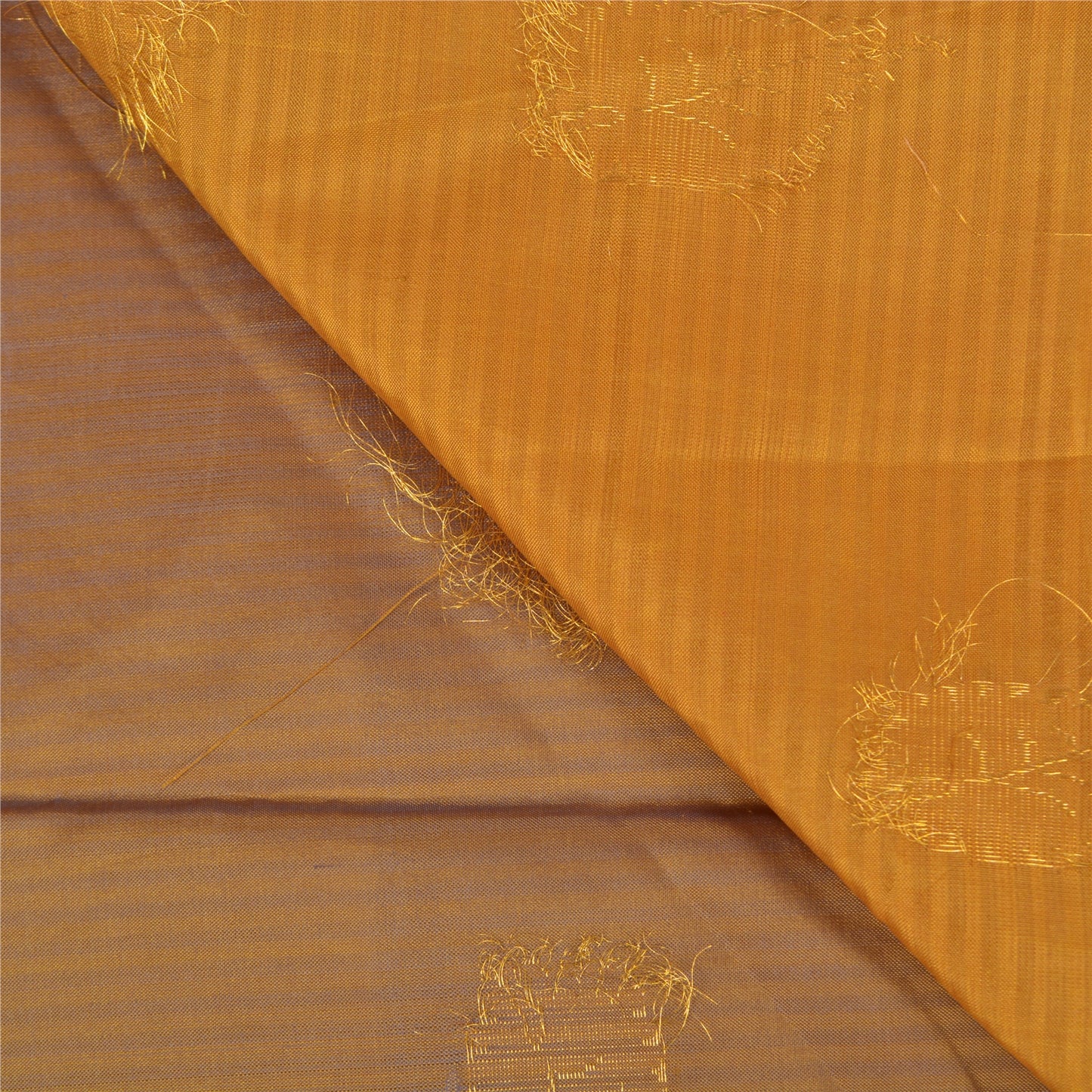 Sanskriti Vintage Brown Heavy Sarees Pure Silk Woven Zari Sari 5 Yard Sustainable Fabric