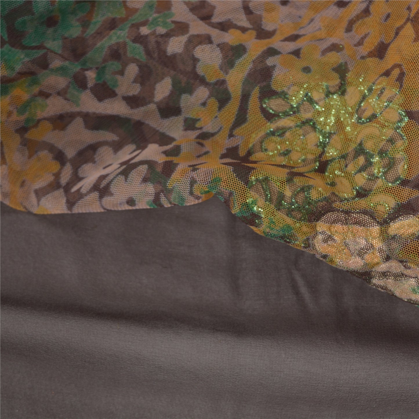 Sanskriti Vintage Brown Heavy Sarees Pure Georgette Silk Handmade Sari Sustainable Fabric