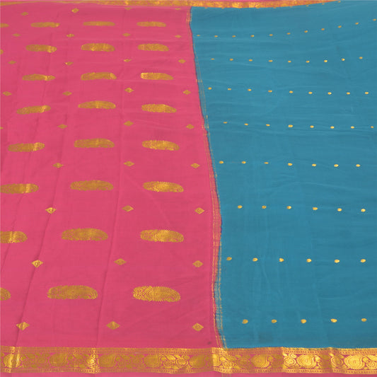 Sanskriti Vintage Heavy Green Sarees Pure Silk Woven Brocade Zari Sari Sustainable Fabric
