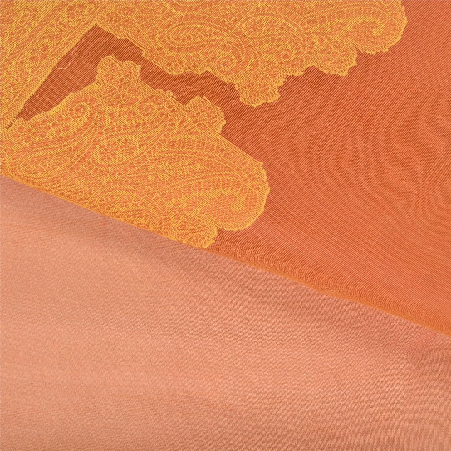 Sanskriti Vintage Orange Heavy Indian Sarees Pure Organza Silk Woven Sari Sustainable Fabric