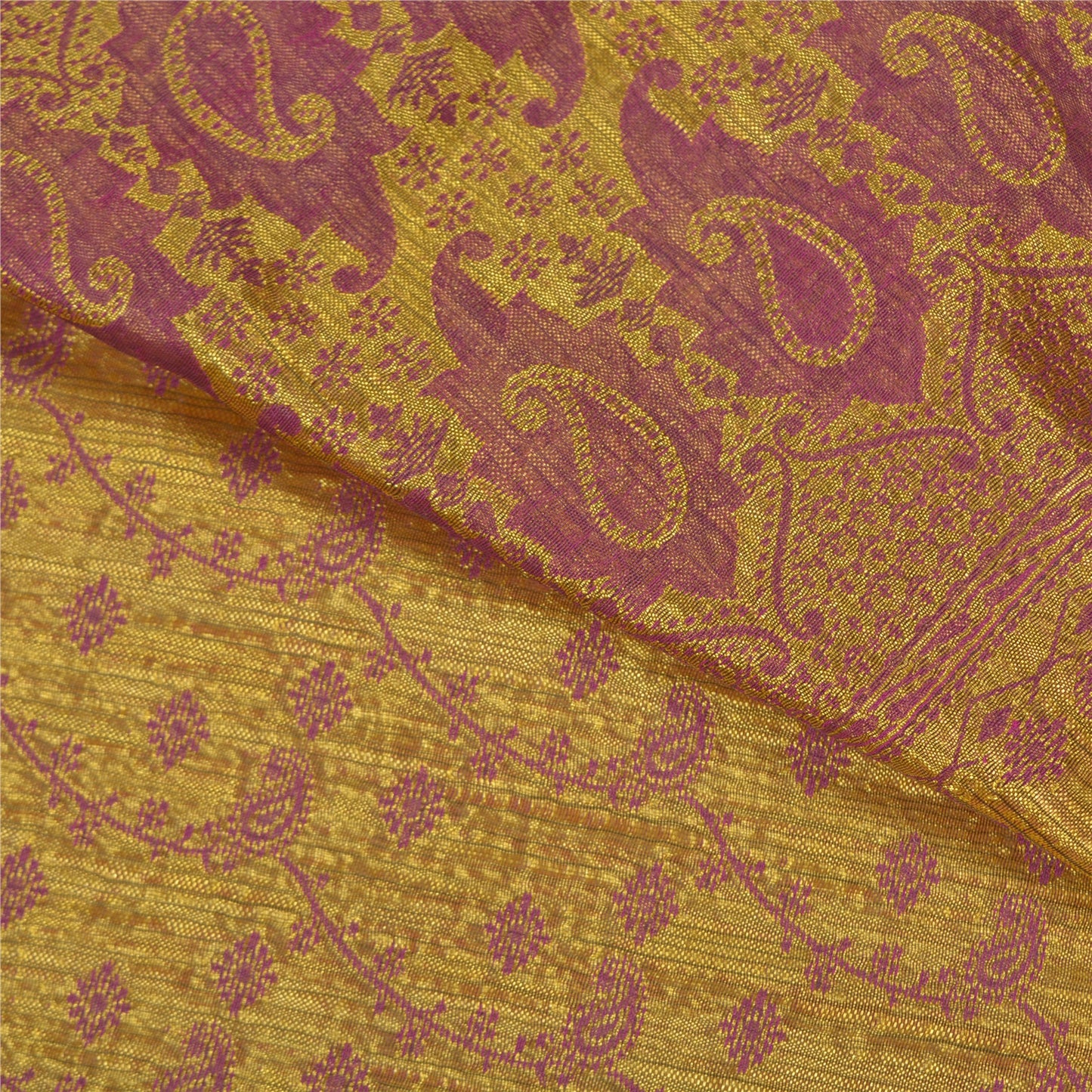 Sanskriti Vintage Heavy Purple Sarees Pure Silk Woven Brocade Zari Sari Sustainable Fabric