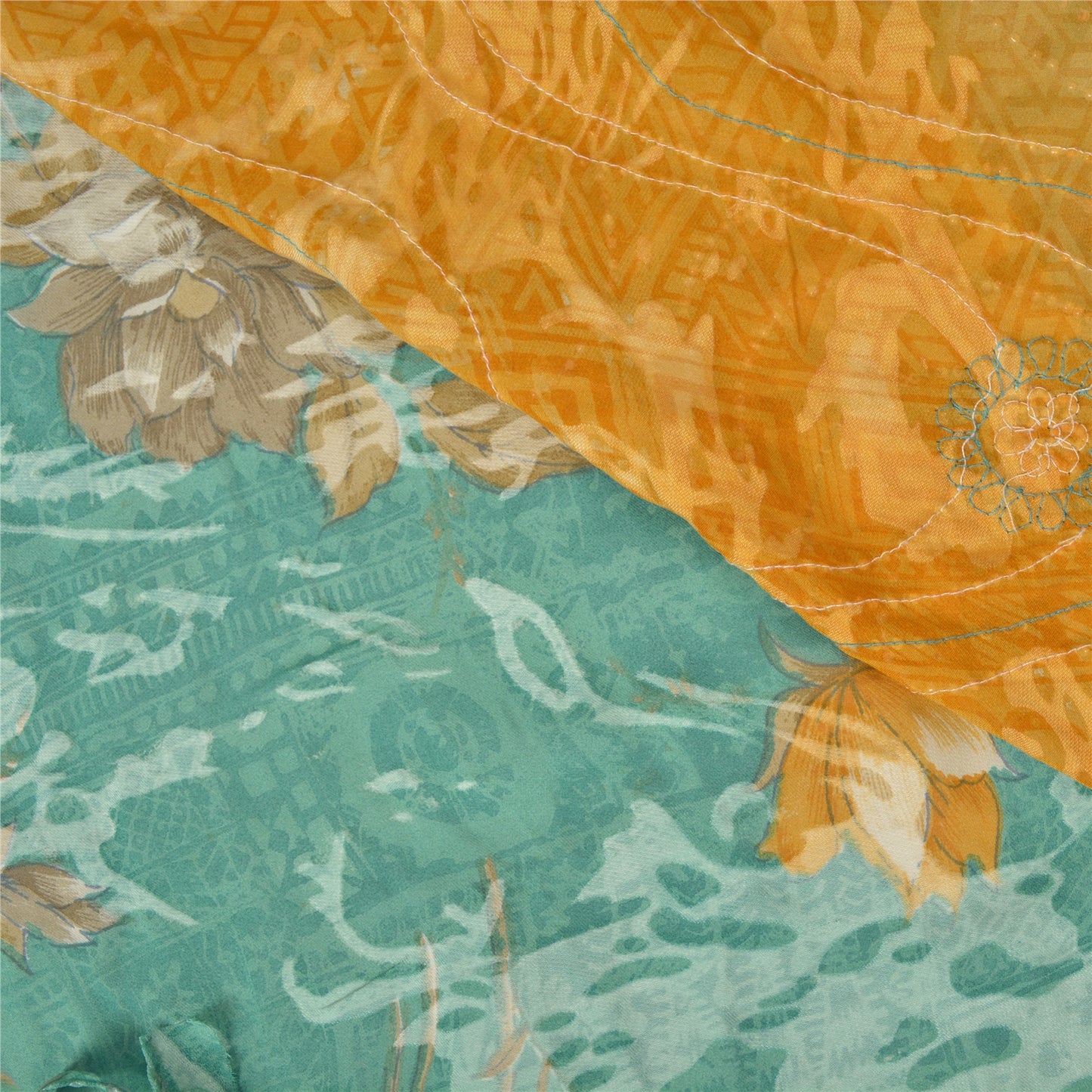 Санскритские винтажные тяжелые сари из чистого шелка-жоржета с бисером из экологичной ткани Brasso Sari