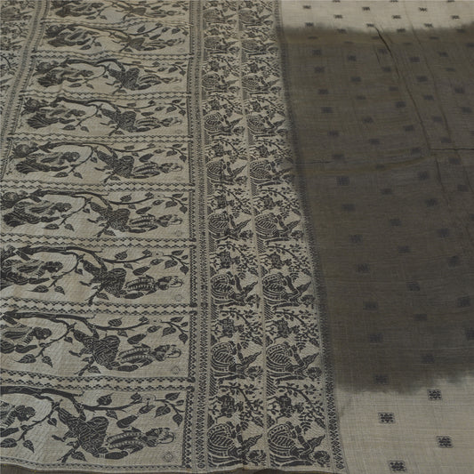 Sanskriti Vintage Heavy Sarees Pure Silk Woven Baluchari Mythology Sari Sustainable Fabric