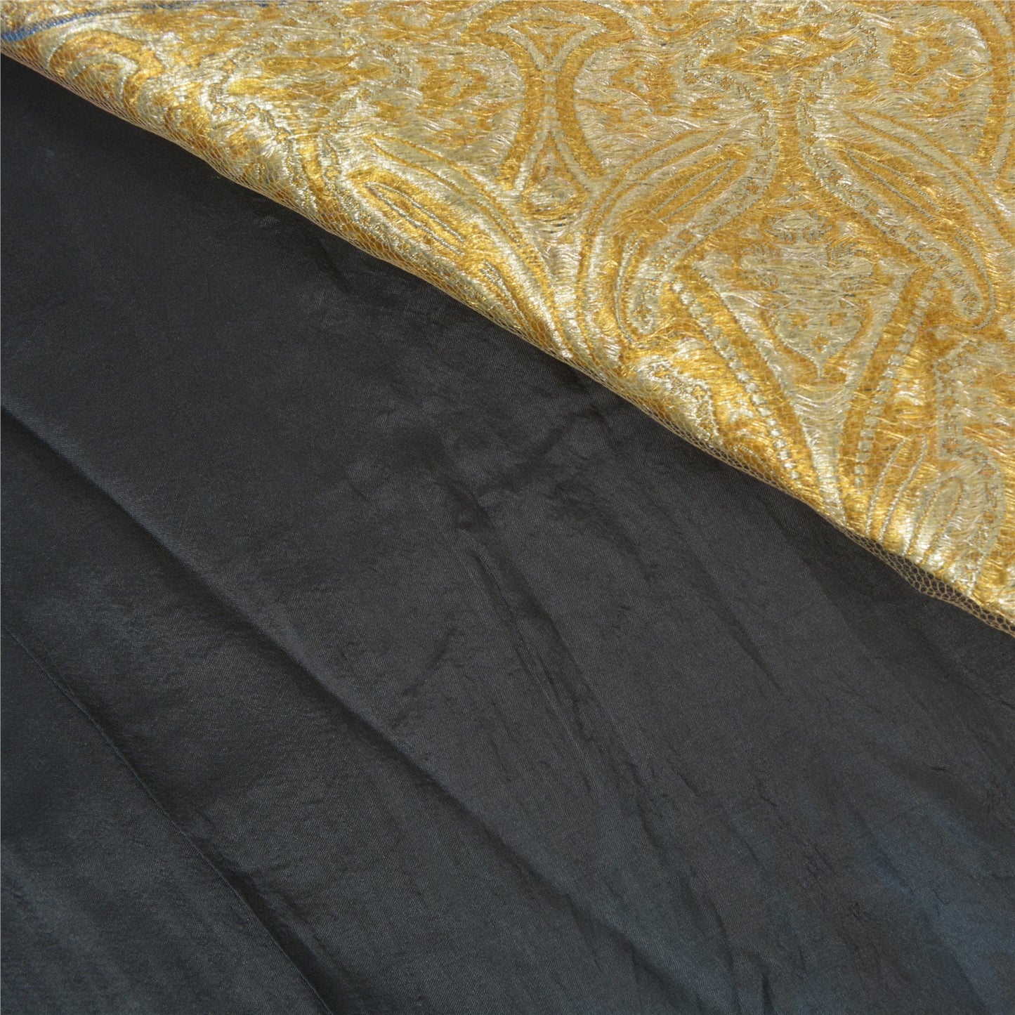 Sanskriti Vintage Blue Heavy Indian Sarees 100% Pure Silk Woven Sari Sustainable Fabric