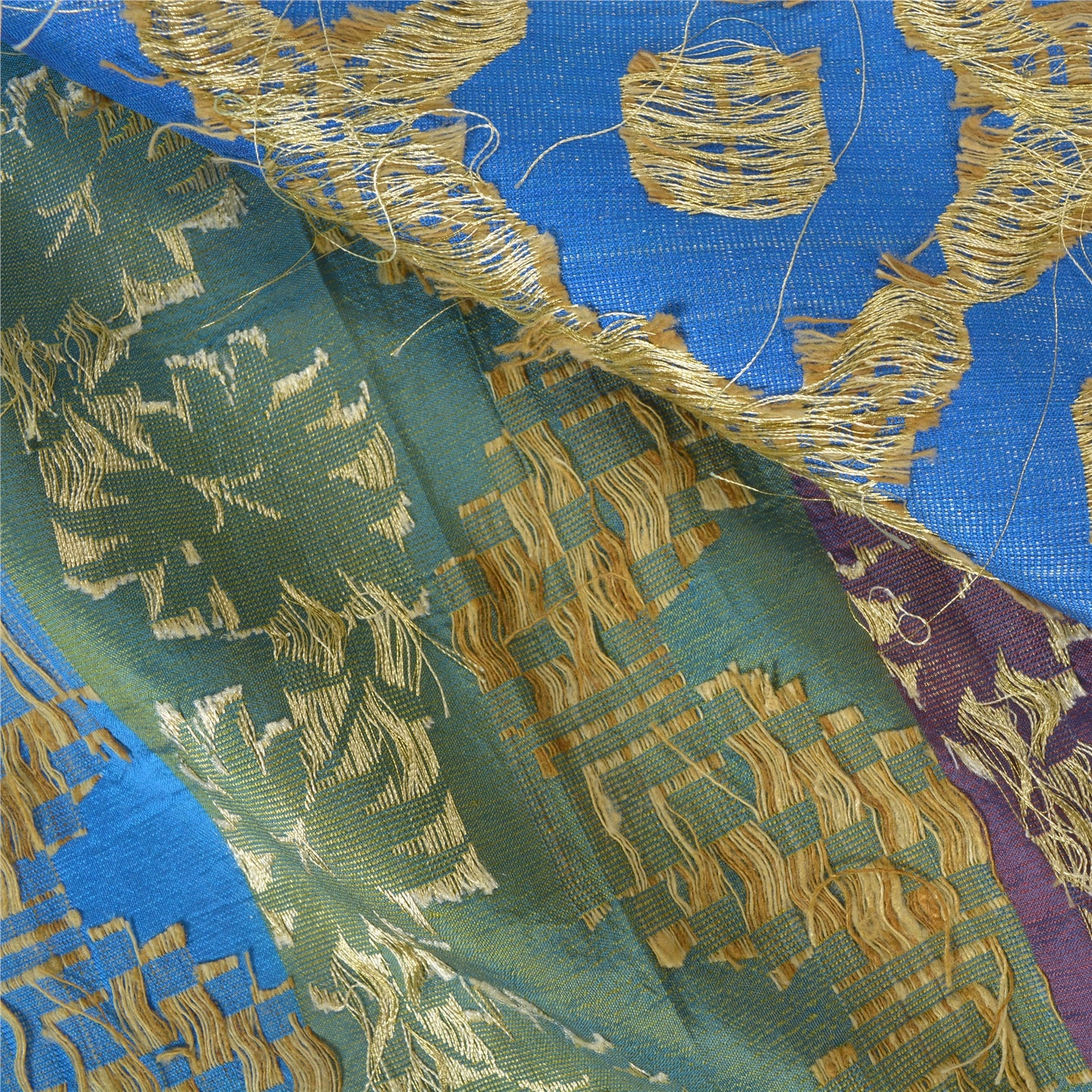 Sanskriti Vintage Heavy Wedding Sarees 100% Pure Silk Woven Sari 5 Yard Sustainable Fabric