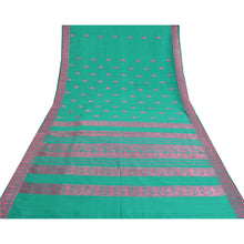Load image into Gallery viewer, Sanskriti Vintage Green Heavy Sarees 100% Pure Silk Woven Baluchari Sari Fabric

