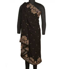 Load image into Gallery viewer, Sanskriti Vintage Black Bollywood Sarees Pure Georgette Silk Beaded Sari Fabric

