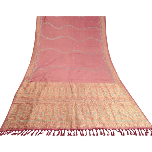 Sanskriti Vintage Red Wedding Sarees 100% Pure Silk Woven Special Sari Sustainable Fabric