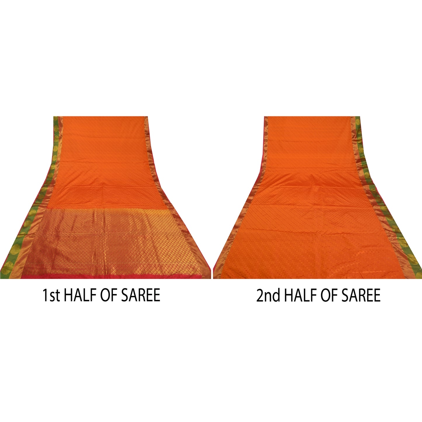 Винтажные оранжевые/розовые сари санскрити, художественная шелковая парча/сари банараси, экологически чистая ткань