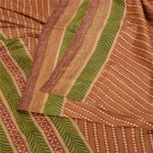 Load image into Gallery viewer, Sanskriti Vintage Brown Indian Sarees 100% Pure Silk Printed Sari 5 Yard Fabric
