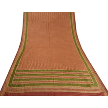 Load image into Gallery viewer, Sanskriti Vintage Brown Indian Sarees 100% Pure Silk Printed Sari 5 Yard Fabric
