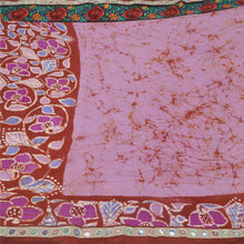 Load image into Gallery viewer, Sanskriti Vintage Purple Sarees Pure Silk Embroidered Batik Work Sari Fabric
