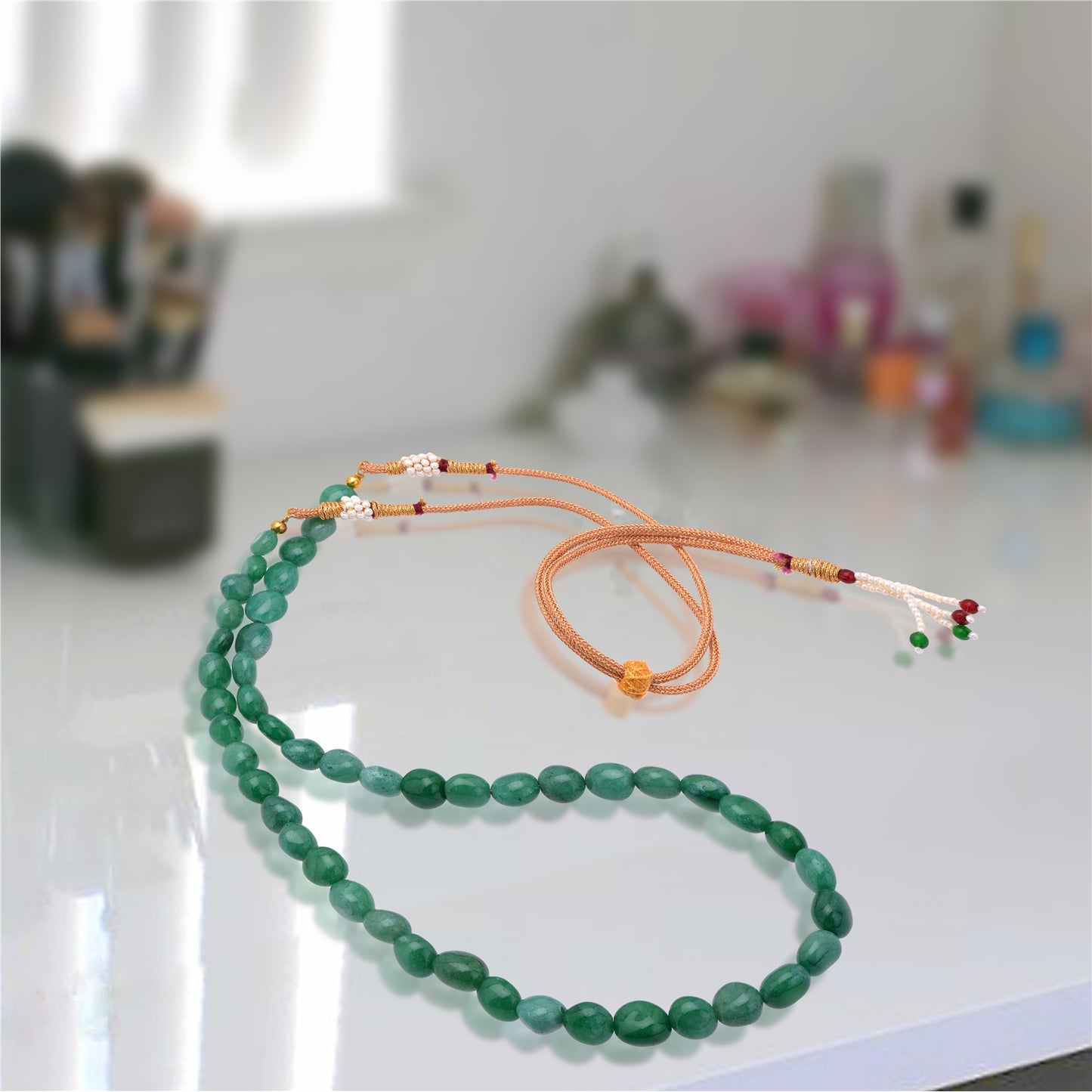 Sanskriti Vintage Fashionable Strand Semi Precious Garnet Stone Necklace