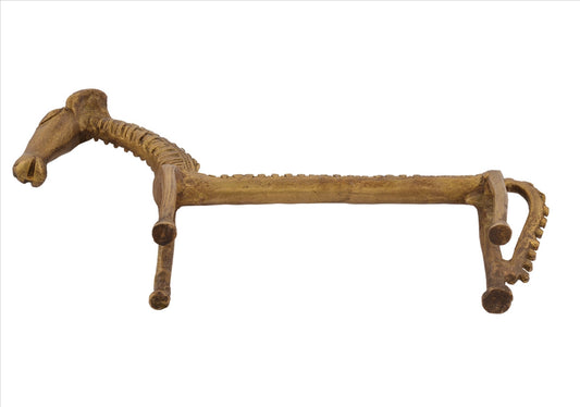 Sanskriti Vintage Antique Look Tribal Horse Solid Brass Home Decor Showpiece Miniature