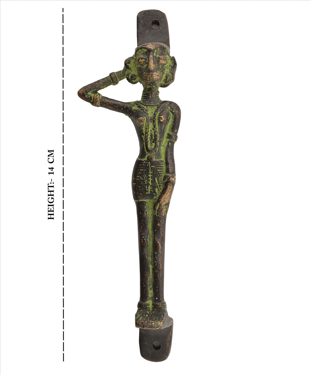 Sanskriti Vintage Antique Vintage Look Door Handle Handcrafted Sculpture Solid Brass Pulls