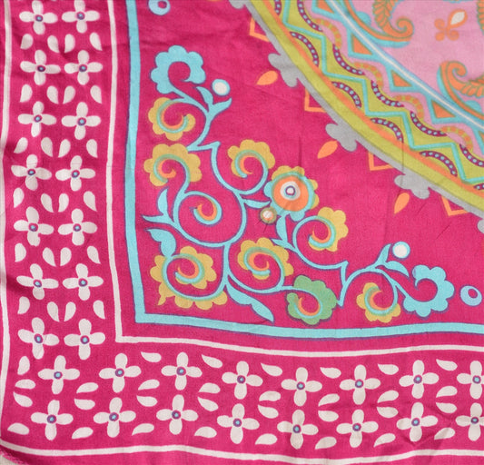 Sanskriti Vintage New Printed Head Scarf Women Ladies Neck Wrap Hijab Satin Silk Soft Floral Veil