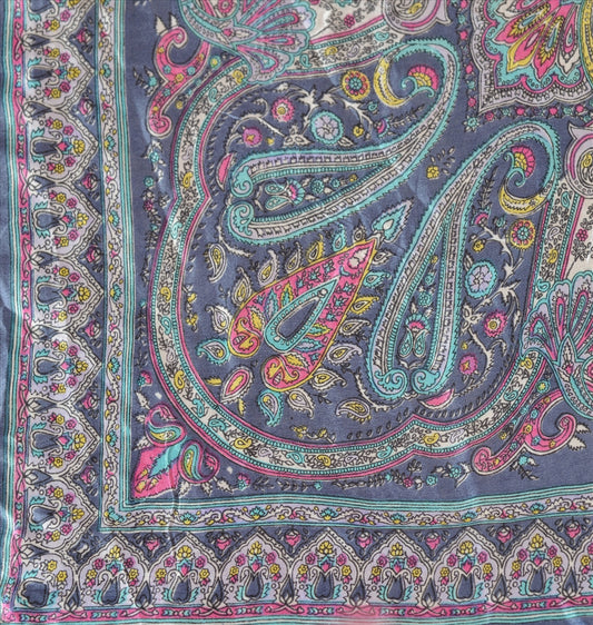 Sanskriti Vintage New Printed Head Scarf Women Ladies Neck Wrap Hijab Satin Silk Soft Floral Veil