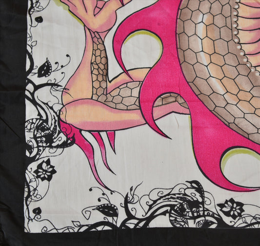 Sanskriti Vintage New Printed Head Scarf Women Ladies Neck Wrap Hijab Satin Silk Soft Floral Veil