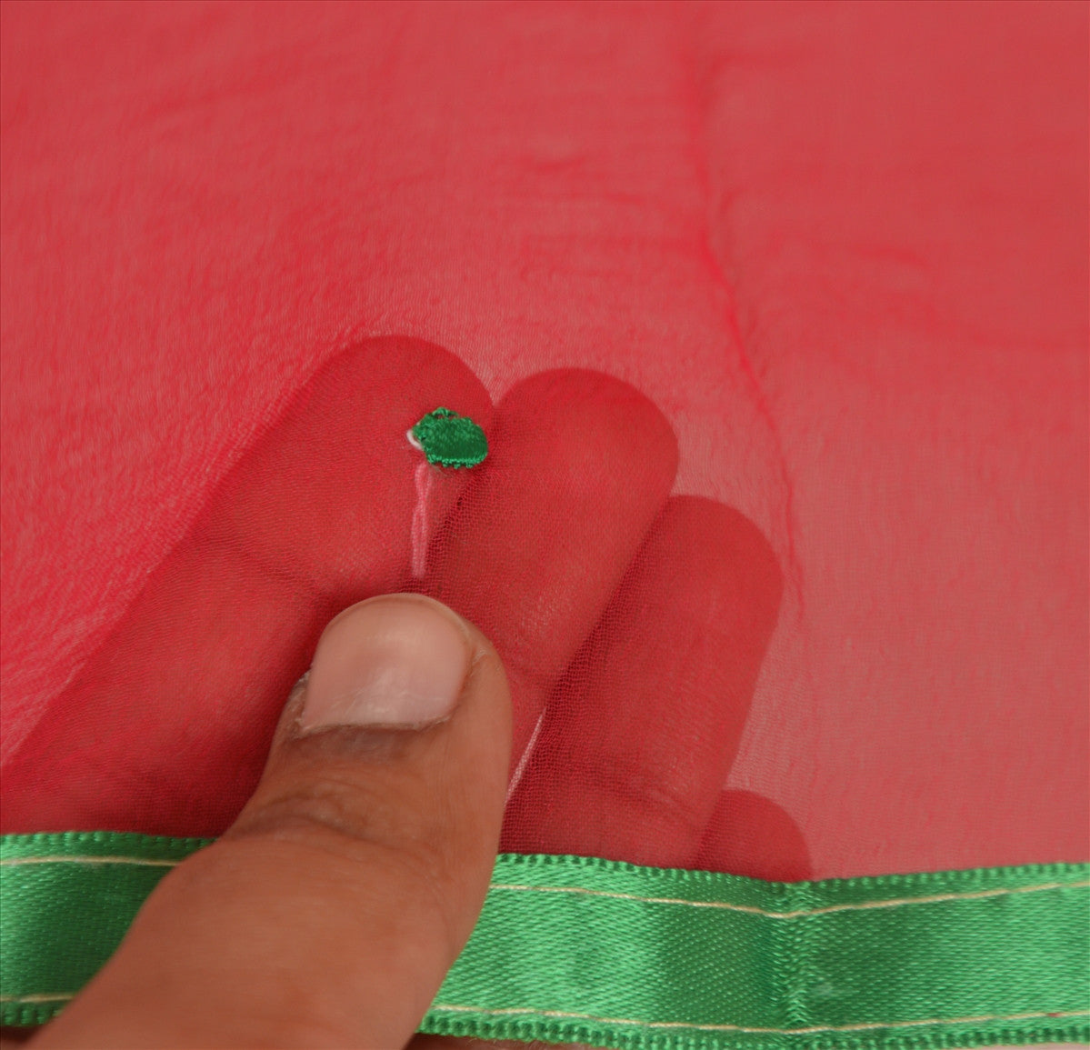 Sanskriti Vintage New Dupatta Long Scarf Chiffon Silk Pink Hijab Embroidered Veil Floral Stole