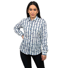 Load image into Gallery viewer, Sanskriti 100% Pure Cotton Casual Hand Block Printed Blue &amp; White Full Sleeve Shirt
