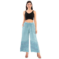 Skirts N Scarves Embroidered Palazzo Pants with Adjustable Elastic Waistband and Drawstring