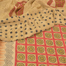 Load image into Gallery viewer, Sanskriti Vintage Fawn Sarees Moss Crepe Paisley Printed Craft Fabric Sari
