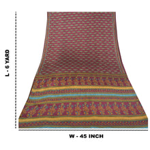 Load image into Gallery viewer, Sanskriti Vintage Purple Indian Sarees Moss Crepe Printed Sari Soft Craft Fabric
