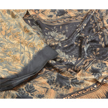 Load image into Gallery viewer, Sanskriti Vintage Peach Sarees Moss Crepe Printed Sari Soft Floral Craft Fabric
