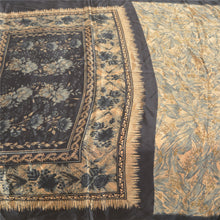 Load image into Gallery viewer, Sanskriti Vintage Peach Sarees Moss Crepe Printed Sari Soft Floral Craft Fabric
