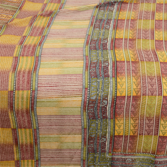 Санскритские винтажные сари индийское многоцветное моховое креповое сари ремесло мягкая устойчивая ткань
