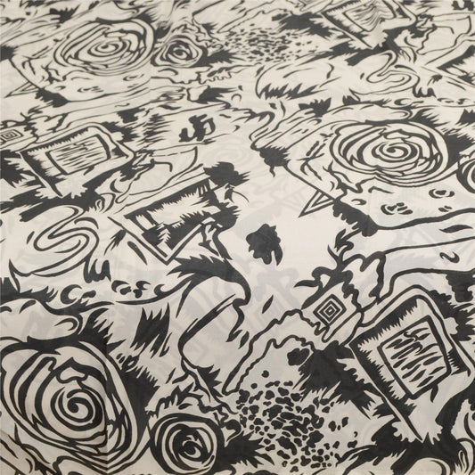 Sanskriti Vintage Sarees Indian Ivory Artificial Silk Printed Sari Craft Sustainable Fabric