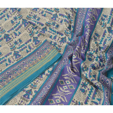 Load image into Gallery viewer, Sanskriti Vintage Sarees Moss Crepe White Printed Sari Decor 5 Yd Craft Fabric
