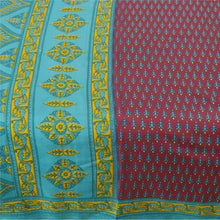 Load image into Gallery viewer, Sanskriti Vintage Purple Sarees Moss Crepe Printed Sari 5 Yd Craft Decor Fabric
