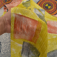 Load image into Gallery viewer, Sanskriti Vintage Gray Indian Sarees Moss Crepe Printed Sari Decor Craft Fabric
