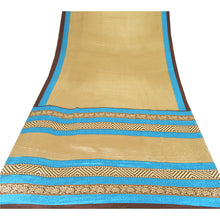 Load image into Gallery viewer, Sanskriti Vintage Cream Indian Sari Art Silk Fabric Craft Printed 5 Yard Sarees
