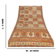 Load image into Gallery viewer, Sanskriti Vintage Cream Sarees Art Silk Fabric Craft Printed Sewing Soft Sari
