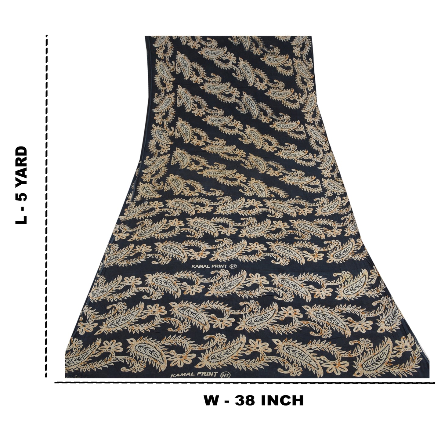 Сари Sanskriti Vintage, темно-синее, чистый хлопок, напечатанное сари с узором пейсли, ремесло, устойчивая ткань