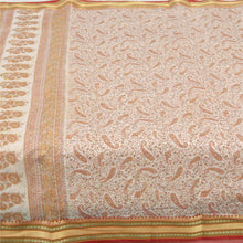 Load image into Gallery viewer, Sanskriti Vintage Sarees Indian Ivory Printed Cotton Sari Floral Craft Fabric
