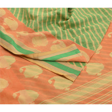 Load image into Gallery viewer, Sanskriti Vintage Sarees Indian Green Cotton Printed Sari 5yd Soft Craft Fabric
