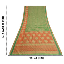 Load image into Gallery viewer, Sanskriti Vintage Sarees Indian Green Cotton Printed Sari 5yd Soft Craft Fabric
