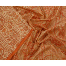Load image into Gallery viewer, Cream Saree Art Silk Printed Floral Fabric Indian Sari Craft
