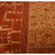 Load image into Gallery viewer, Peach Saree Art Silk Printed Craft Fabric 5 Yard Decor Sari
