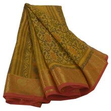 Load image into Gallery viewer, Yellow Saree Cotton Craft Printed Golden Border 5 Yard Sari
